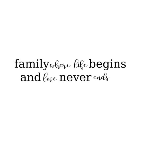 Family Where Life Begins and Love Never Ends SVG, PNG, JPG, PDF Files