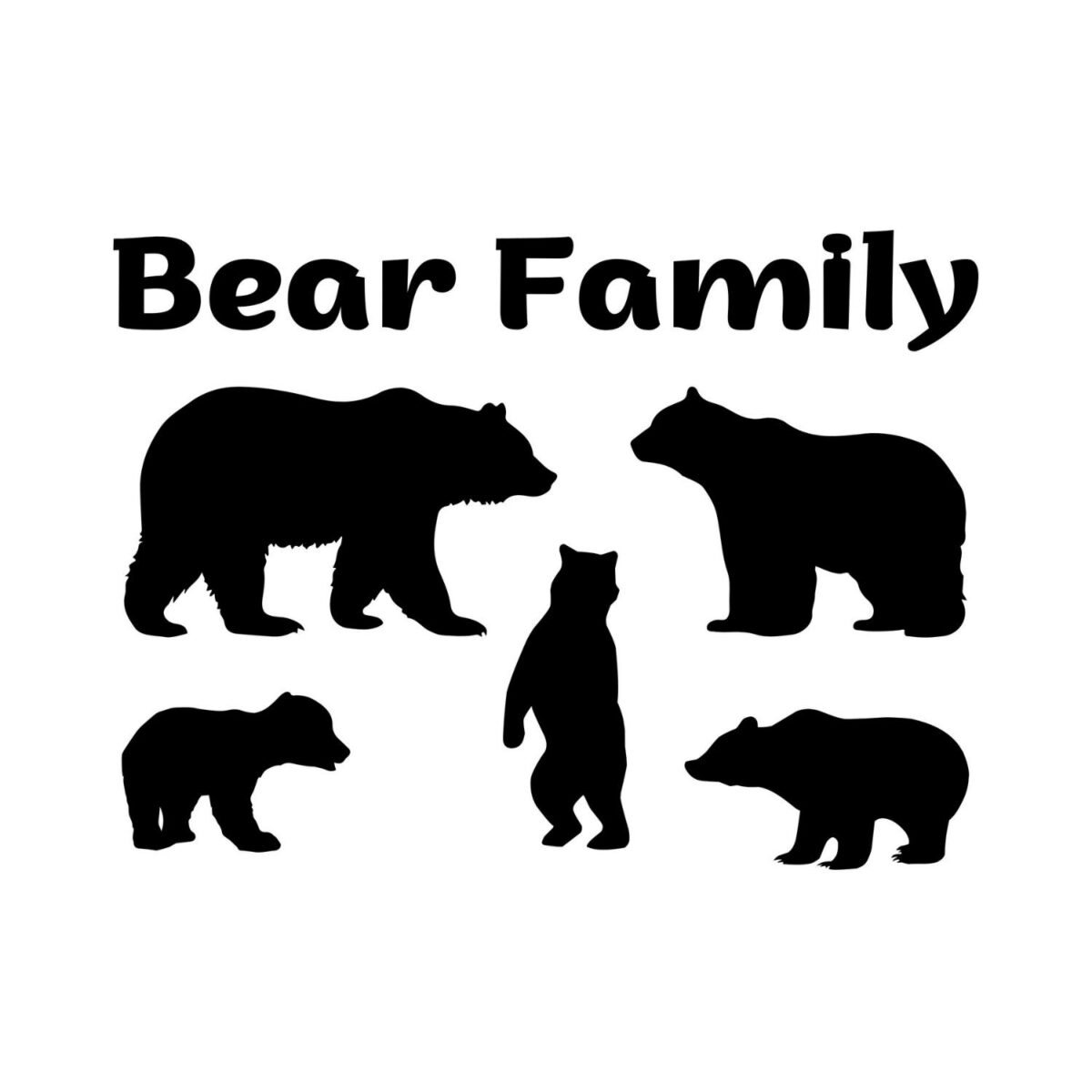 Bear Family SVG, PNG, JPG, PDF Files