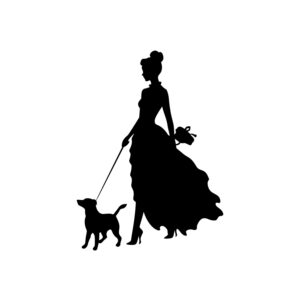 Lady And Dog SVG, PNG, JPG, PDF Files