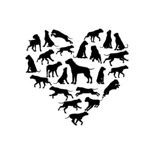 Heart Made From Dog SVG, PNG, JPG, PDF Files
