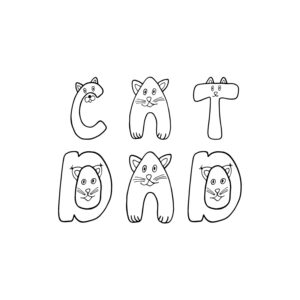 Cat Dad Cat Figure SVG, PNG, JPG, PDF Files
