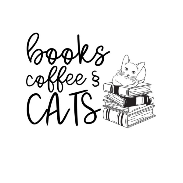 Books Coffee And Cats SVG, PNG, JPG, PDF Files