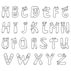 Alphabet With Cat Figure SVG, PNG, JPG, PDF Files
