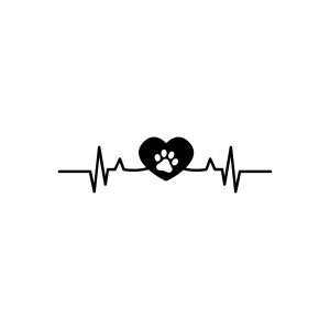 Dog Paw Heartbeat SVG, PNG, JPG, PDF Files