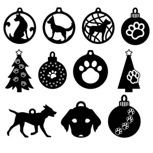 Dog And Paw Ornament Bundle SVG, PNG, JPG, PDF Files