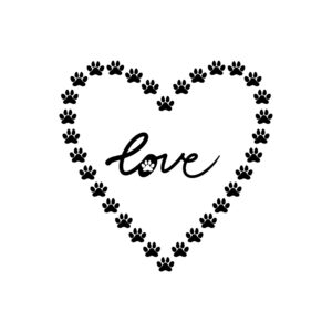 Paw Love in Heart SVG, PNG, JPG, PDF Files