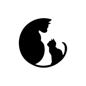 Mother And Kitten Circle SVG, PNG, JPG, PDF Files