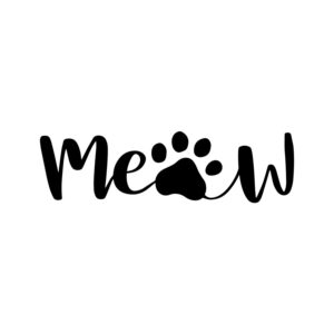 Meow Handwritten Paw SVG, PNG, JPG, PDF Files