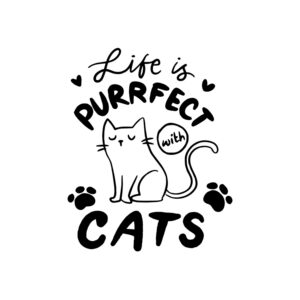Life Is Purfect With Cats SVG, PNG, JPG, PDF Files