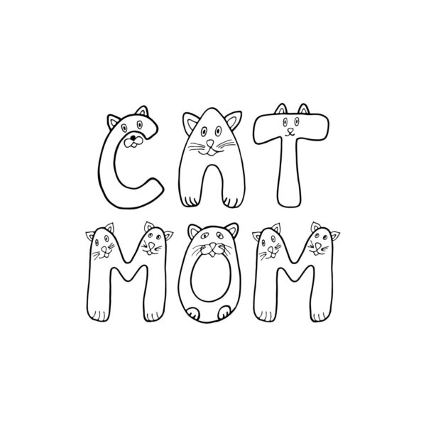Cat Mom Cat Figure SVG, PNG, JPG, PDF Files
