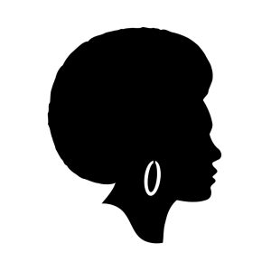 Free Afro Girl With Earrings Silhouette SVG, PNG, JPG, PDF Files