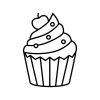 Free Cupcake Outline SVG, PNG, JPG, PDF Files