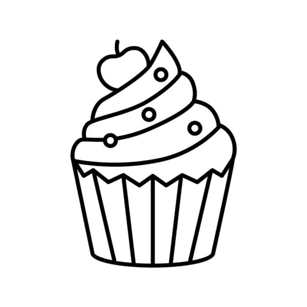 Free Cupcake Outline SVG, PNG, JPG, PDF Files