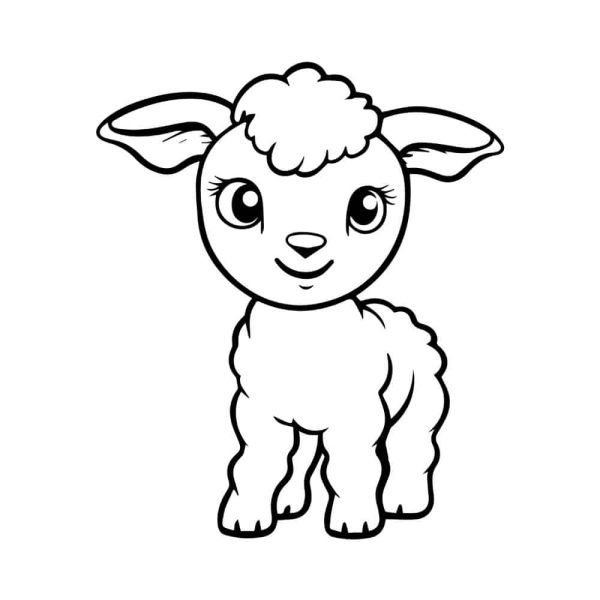 Free Cute Lamb Outline SVG, PNG, JPG, PDF Files