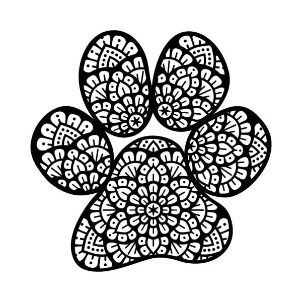 Free Dog Paw Mandala SVG, PNG, JPG, PDF Files