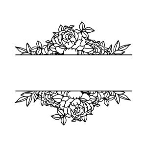 Free Floral Split SVG, PNG, JPG, PDF Files