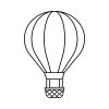 Free Hot Air Baloon Outline SVG, PNG, JPG, PDF Files