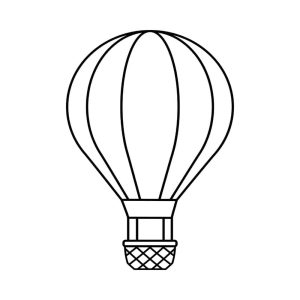 Free Hot Air Baloon Outline SVG, PNG, JPG, PDF Files