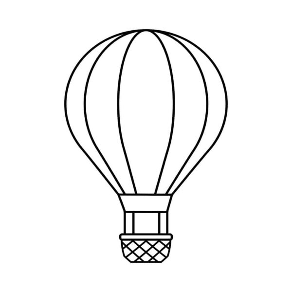 Free Hot Air Baloon Outline SVG, PNG, JPG, PDF Files