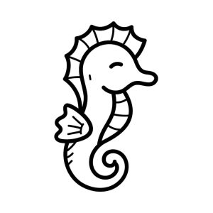 Free Little Sea Horse Outline SVG, PNG, JPG, PDF Files