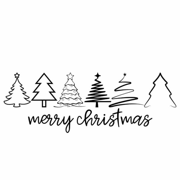 Free Merry Christmas Sign And Christmas Trees SVG, PNG, JPG, PDF Files