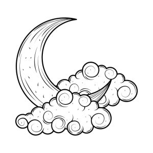 Free Moon And Cloud SVG, PNG, JPG, PDF Files