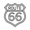 Free Route 66 Sign Outline SVG, PNG, JPG, PDF Files