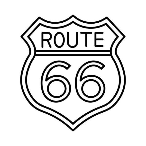 Free Route 66 Sign Outline SVG, PNG, JPG, PDF Files