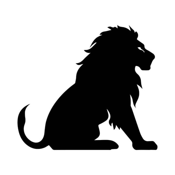 Free Sitting Lion Silhouette SVG, PNG, JPG, PDF Files