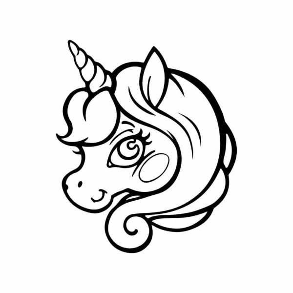 Free Unicorn Head Outline SVG, PNG, JPG, PDF Files