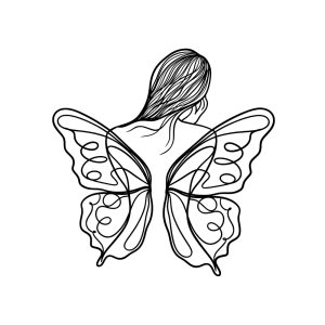 Free Butterfly A Girl SVG, PNG, JPG, PDF Files