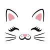 Free Cat Face With Eyelashes SVG, PNG, JPG, PDF Files