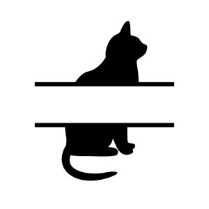 Free Cat Silhouette Split SVG, PNG, JPG, PDF Files