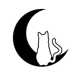 Free Cat Sitting On The Moon SVG, PNG, JPG, PDF Files