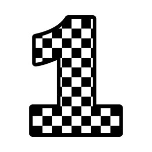 Free Checkered Number 1 SVG, PNG, JPG, PDF Files