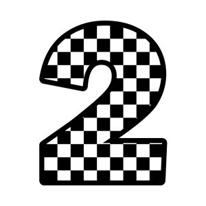 Free Checkered Number 2 SVG, PNG, JPG, PDF Files