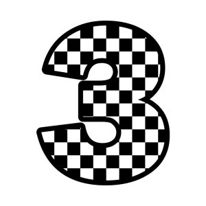 Free Checkered Number 3 SVG, PNG, JPG, PDF Files