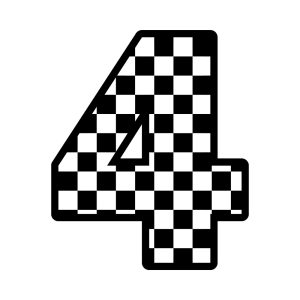 Free Checkered Number 4 SVG, PNG, JPG, PDF Files