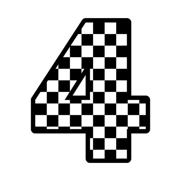 Free Checkered Number 4 SVG, PNG, JPG, PDF Files