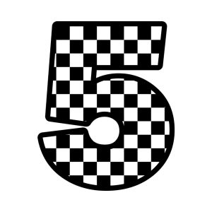 Free Checkered Number 5 SVG, PNG, JPG, PDF Files
