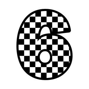 Free Checkered Number 6 SVG, PNG, JPG, PDF Files
