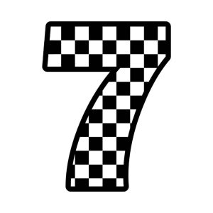 Free Checkered Number 7 SVG, PNG, JPG, PDF Files
