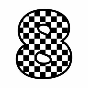 Free Checkered Number 8 SVG, PNG, JPG, PDF Files