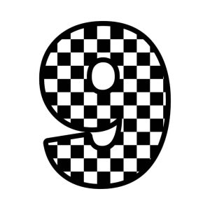 Free Checkered Number 9 SVG, PNG, JPG, PDF Files