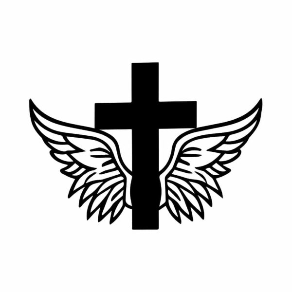 Free Cross And Angel Wings SVG, PNG, JPG, PDF Files