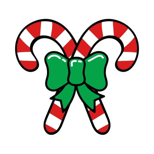 Free Crossed Candy Canes SVG, PNG, JPG, PDF Files
