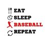 Eat Sleep Baseball Repeat SVG, PNG, JPG, PDF Files